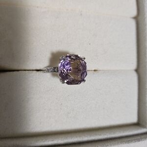 Rose Cut Ametrine Adjustable Silver Ring